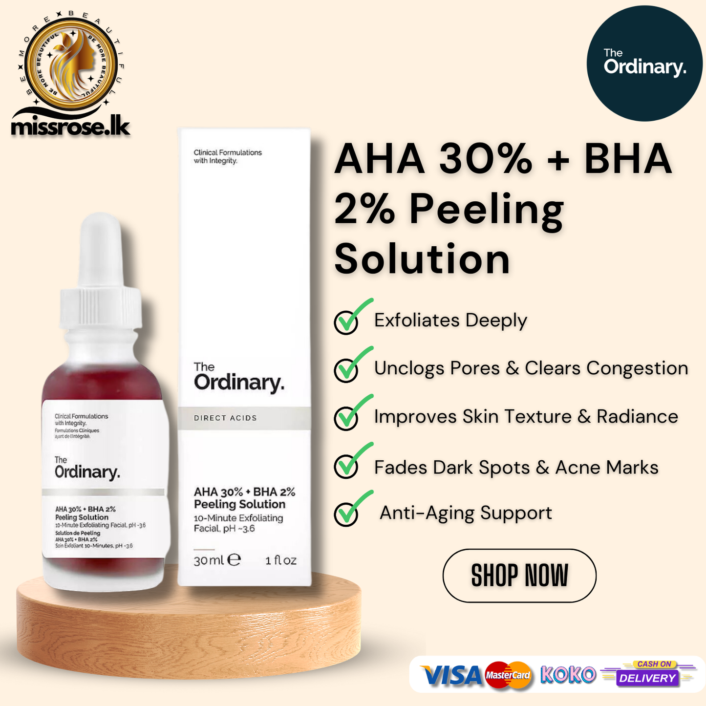 The Ordinary AHA 30% + BHA 2% Peeling Solution