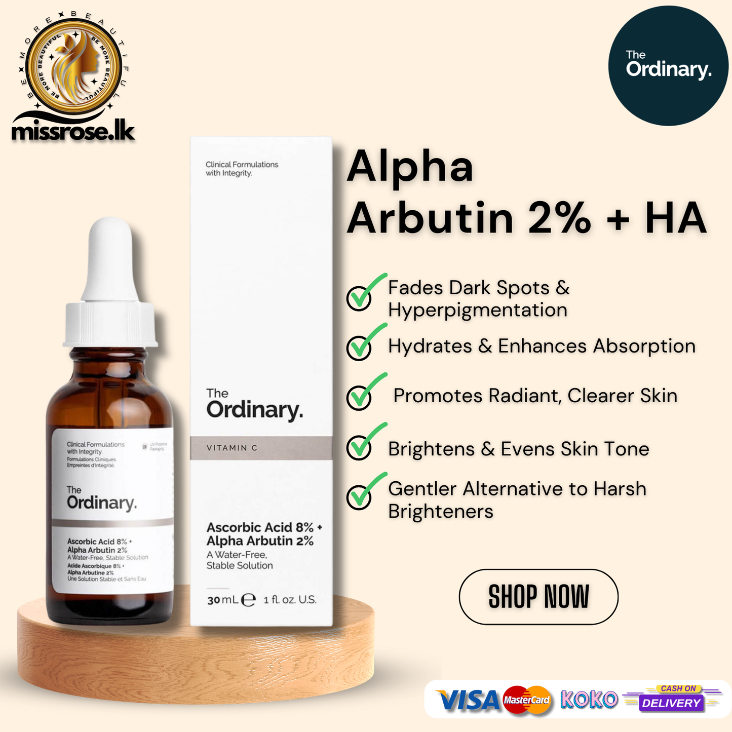 The Ordinary Alpha Aributin 2% + HA