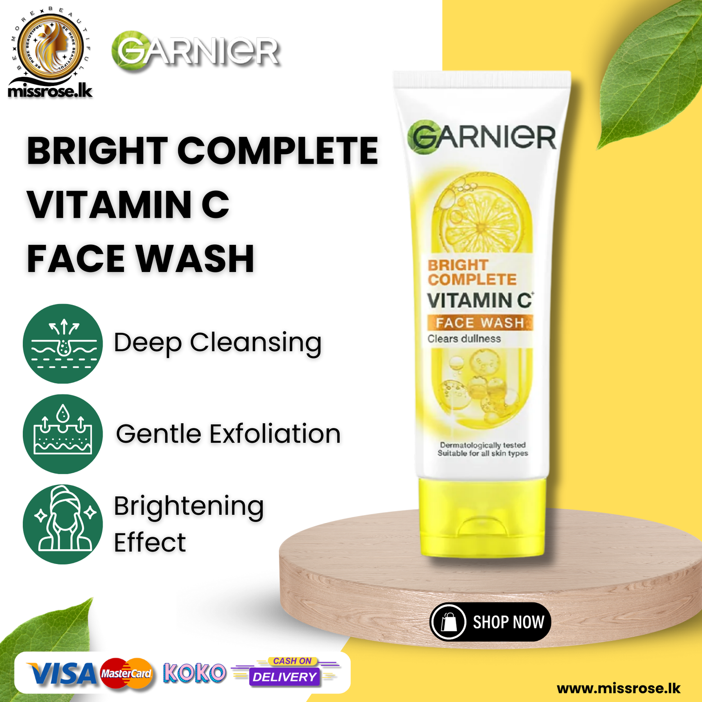 Garnier Bright Complete Vitamin C Face wash 100ml (Indonesia)