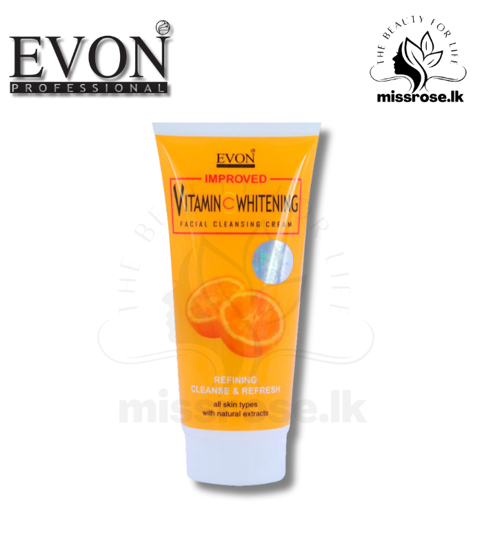 EVON Vitamin C whitening facial cleansing cream 180ml - Missrose.lk