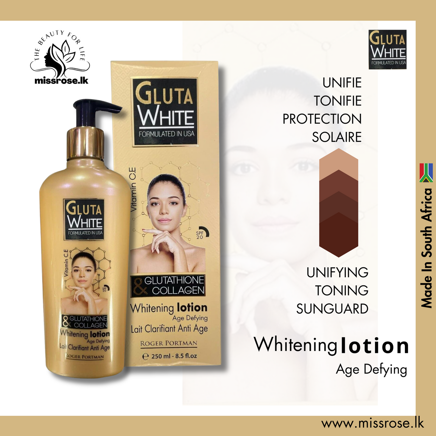 Gluta White Whitening Lotion - Missrose.lk