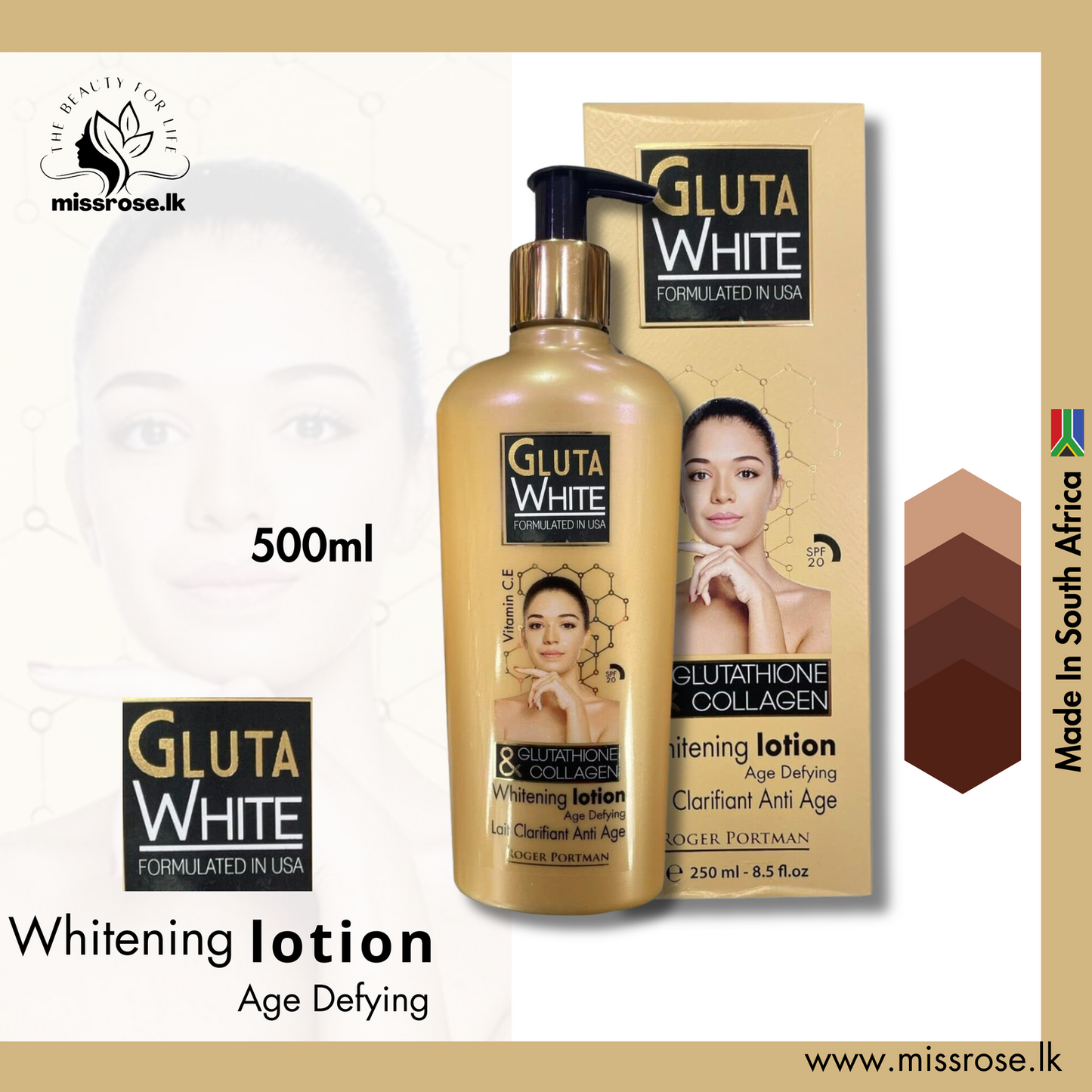 Gluta White Whitening Lotion - Missrose.lk