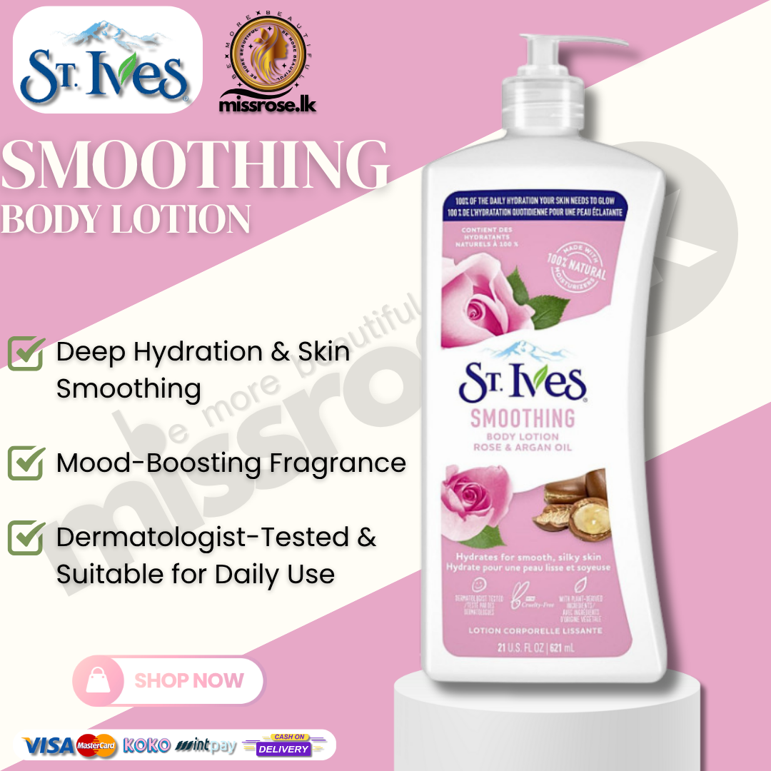St. Ives Smoothing Body Lotion with Rose and Argan Oil – 621 ml