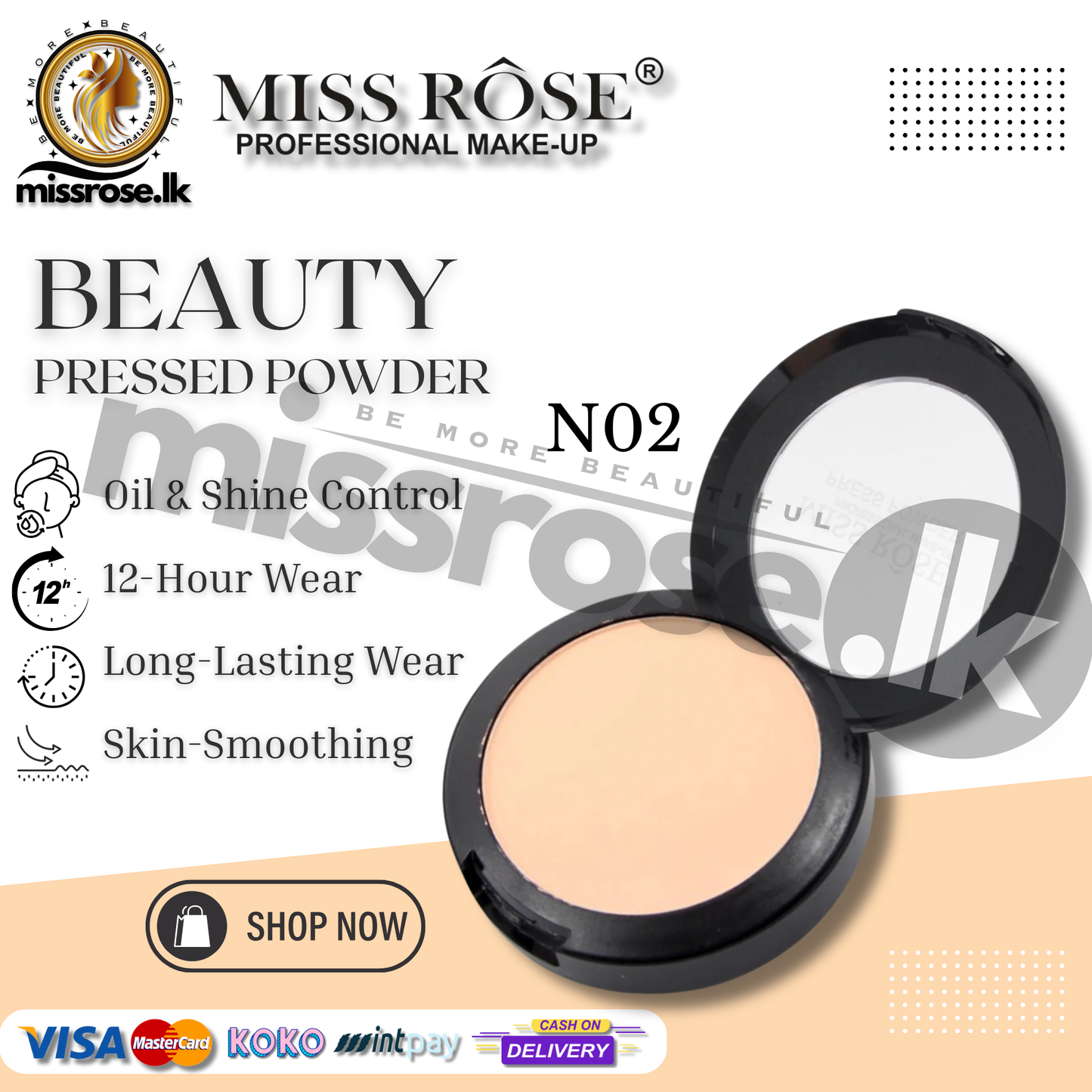Miss Rose Beauty Pressed Powder