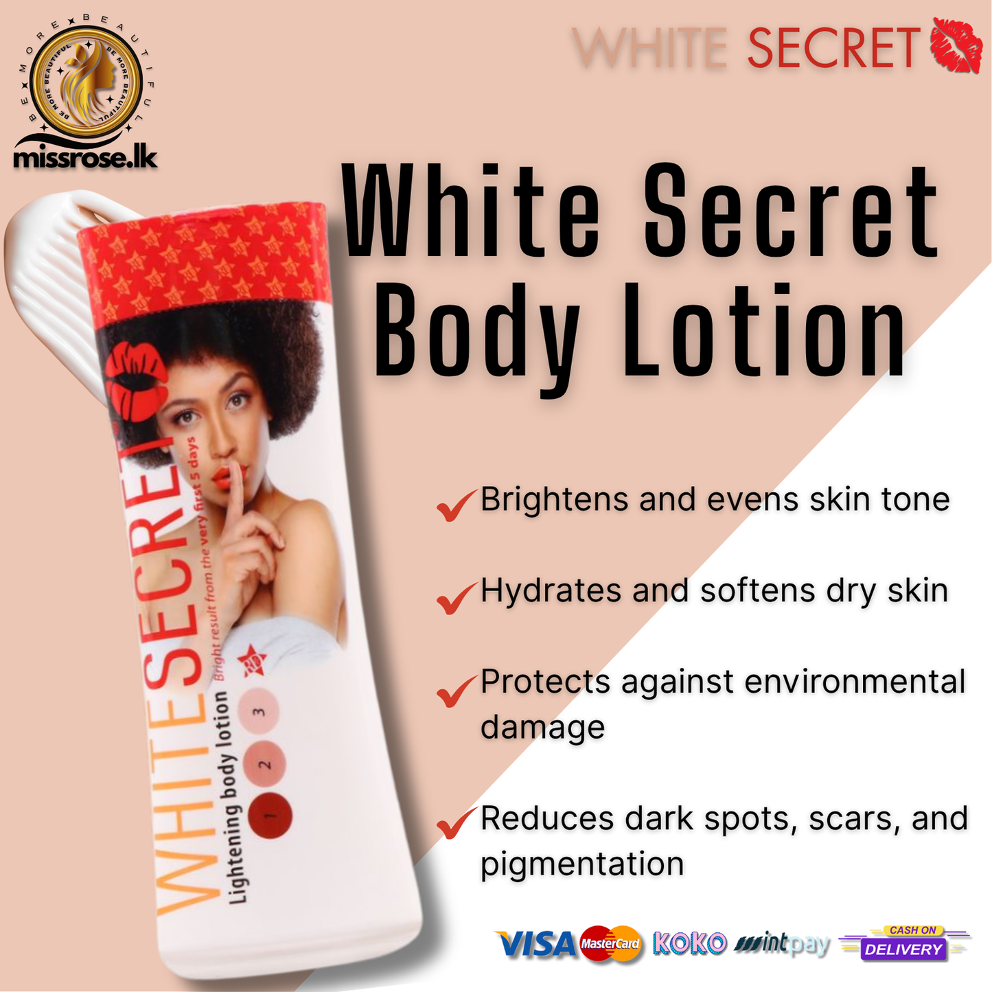White Secret Lightening Body Lotion Brightening - Missrose.lk