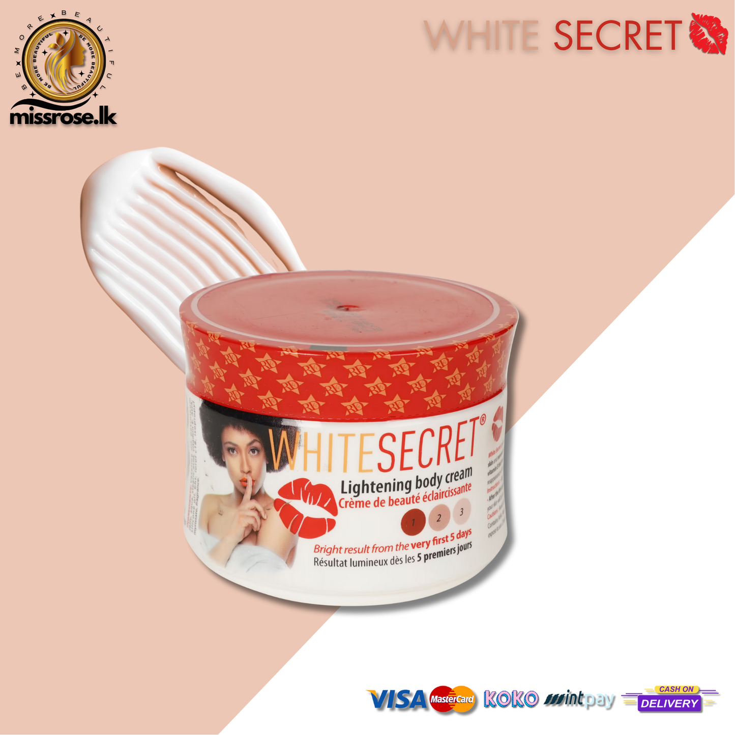 White Secret body cream - Missrose.lk