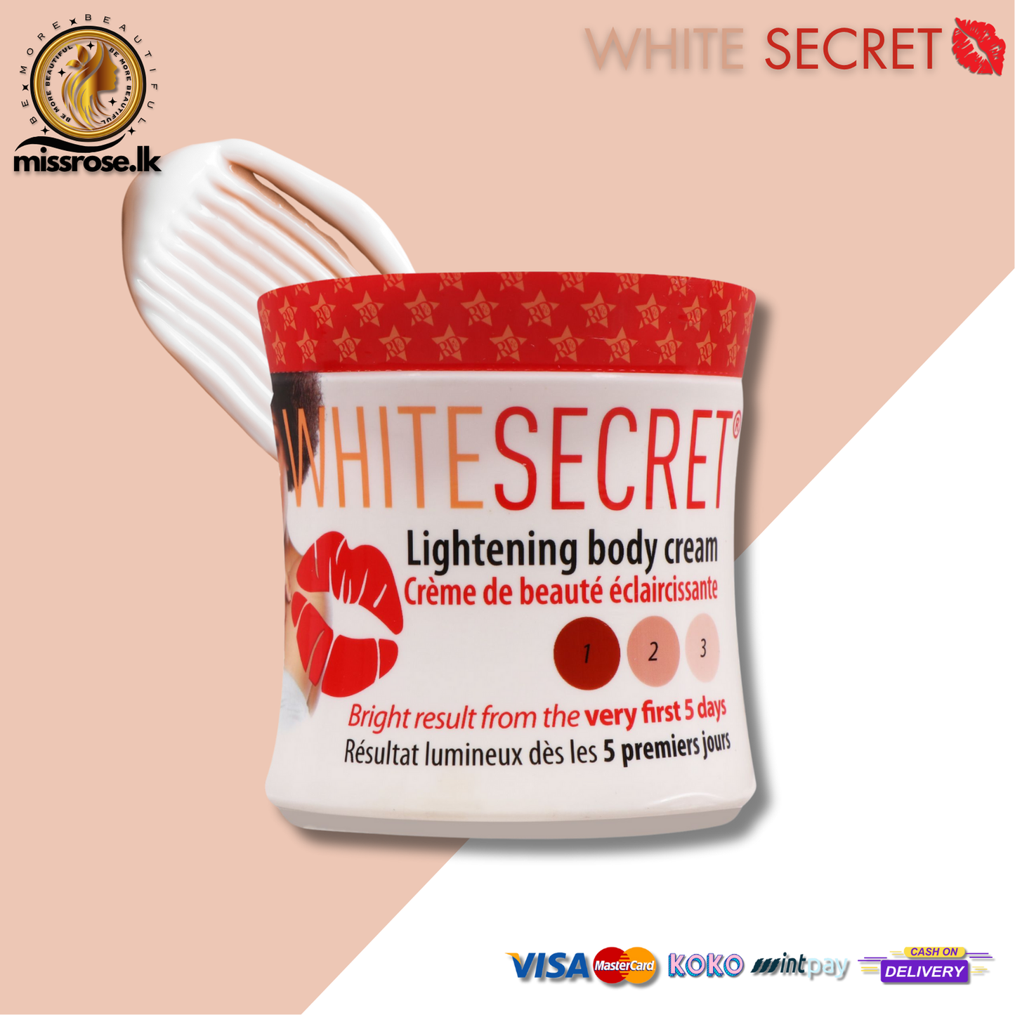 White Secret body cream - Missrose.lk