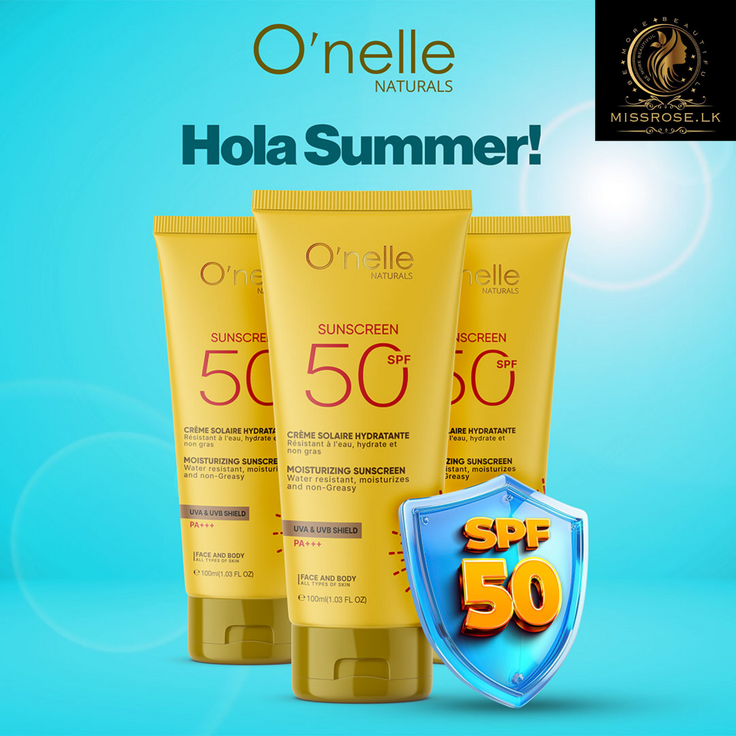 O’nelle Moisturizing Sunscreen SPF50 PA+++ 100ml
