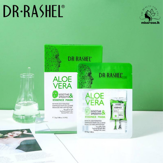 Dr.Rashel Aloe Vera Soothe & Smooth Essence Mask 5 pieces - missrose.lk