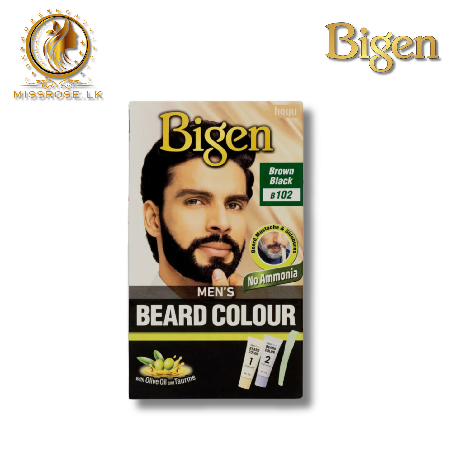 Bigen Men’s Beard Colour - B102 - Brown Black