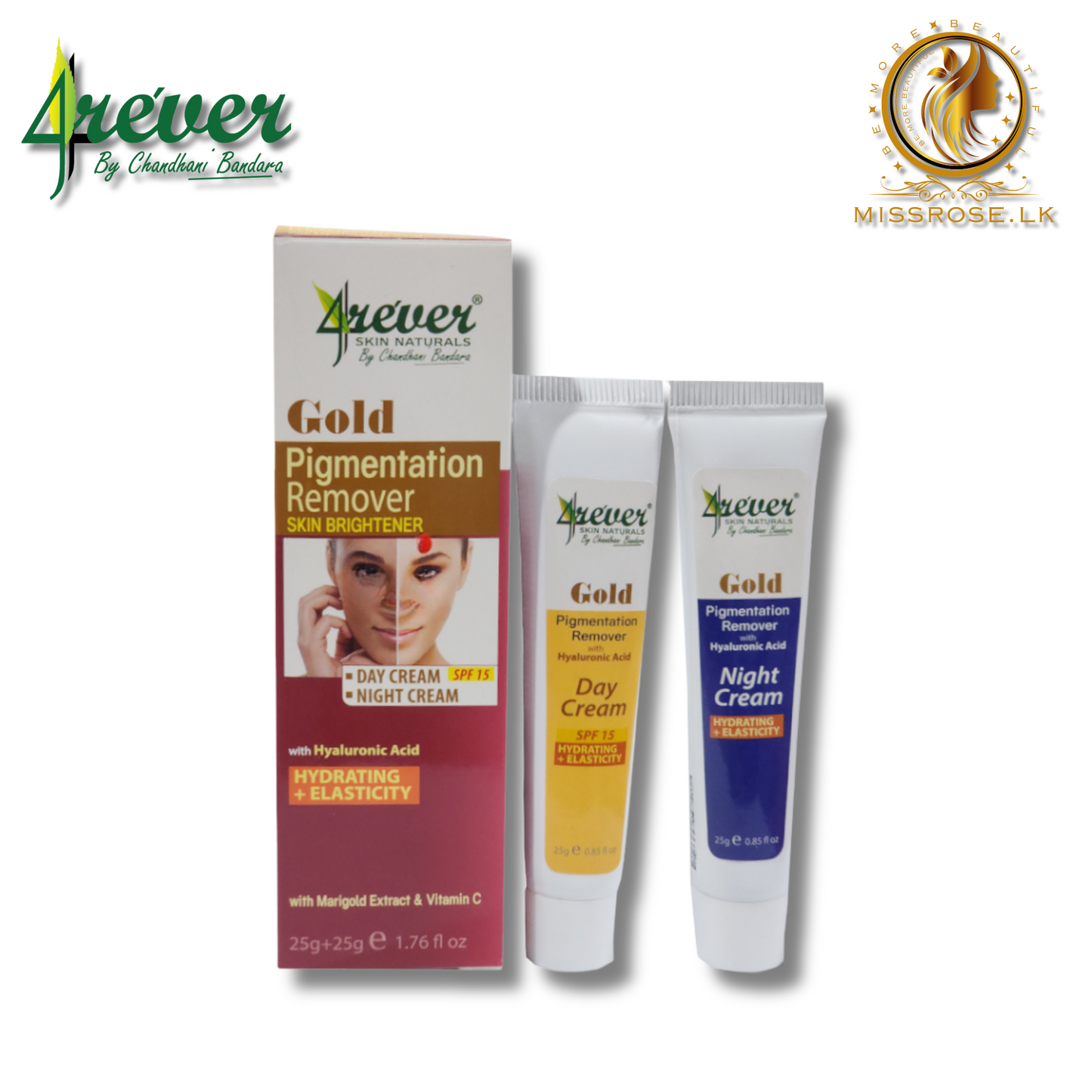 4rever Gold Pigmentation Remover Skin Brightener (Day Cream + Night Cream) - 25g