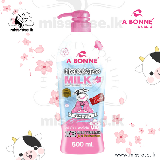 A BONNE HOKKAIDO MILK WHITENING LOTION 500ml - Missrose.lk