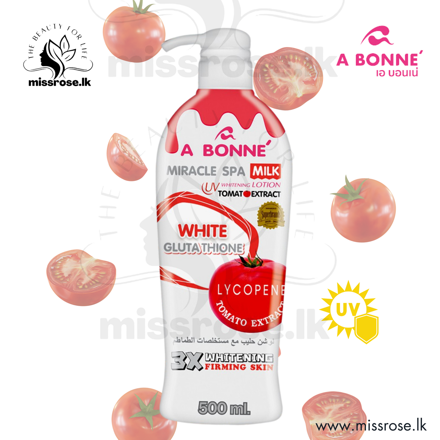 A Bonne Glutathione Lycopene Tomato Lotion 500ml - Missrose.lk
