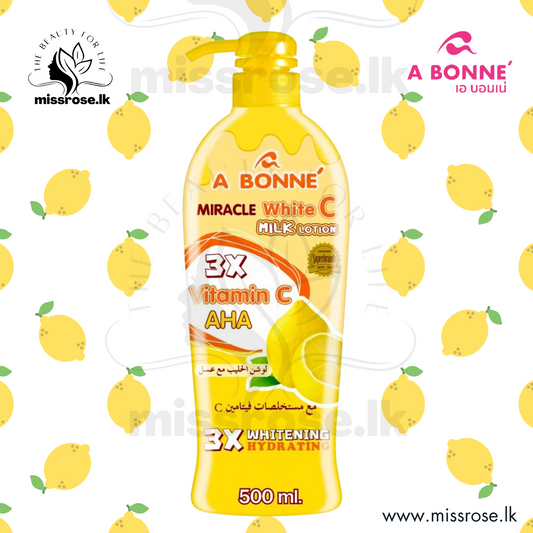 A Bonne Miracle White Milk Lotion 3x Vitamin C AHA - 500ml - Missrose.lk