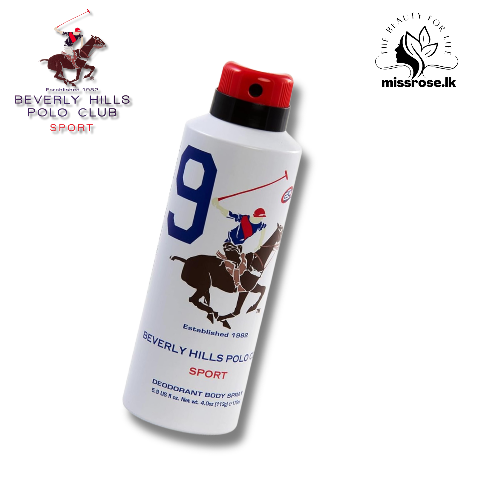 Beverly hills polo club sport 9 deodorant body spray 175ml - Missrose.lk
