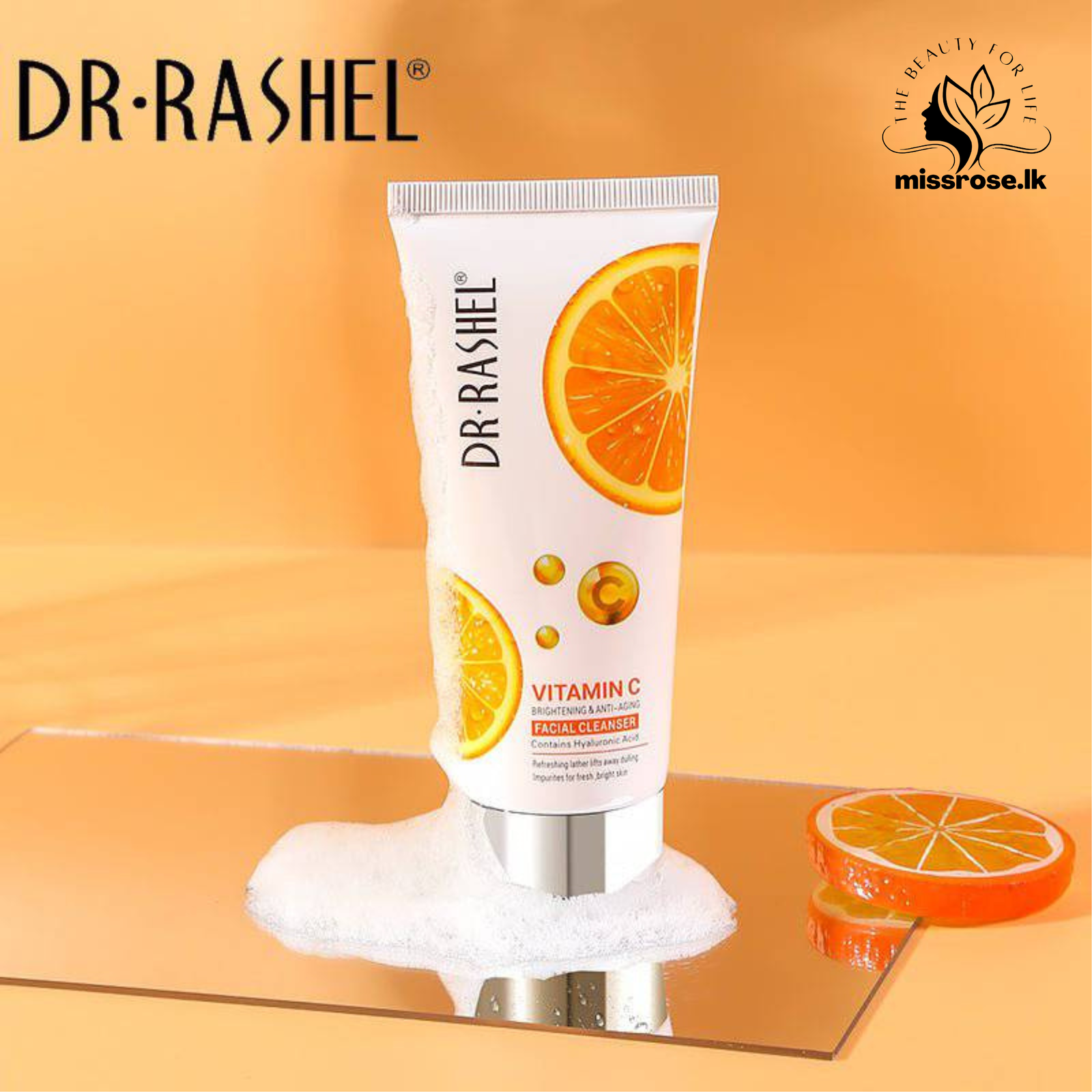 Dr.Rashel Vitamin C Brightening Facial Cleanser With Hyaluronic Acid - 80ml - Missrose.lk
