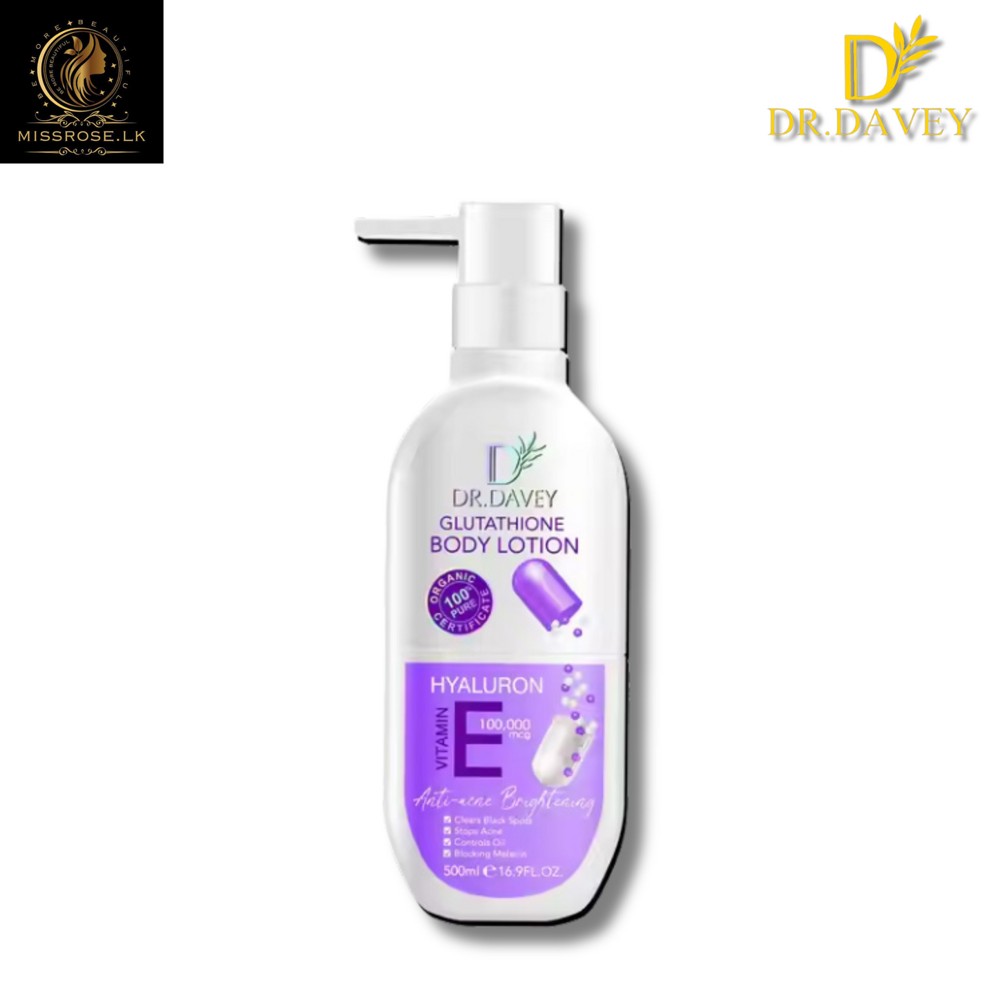 Dr Davey Glutathione Body Lotion Vitamin E - Missrose.lk