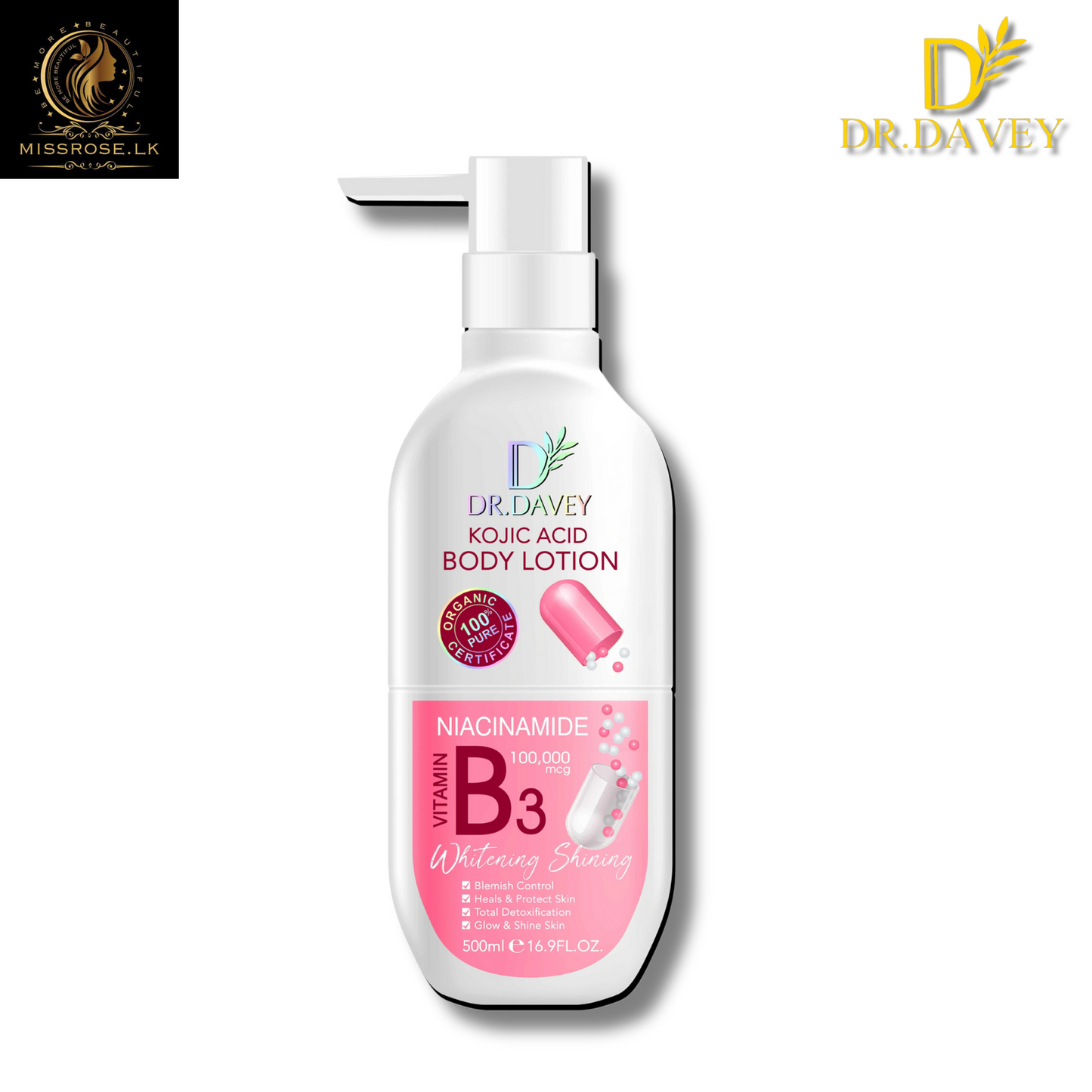 Dr Davey Kojic Acid Body Lotion Vitamin B3 - Missrose.lk