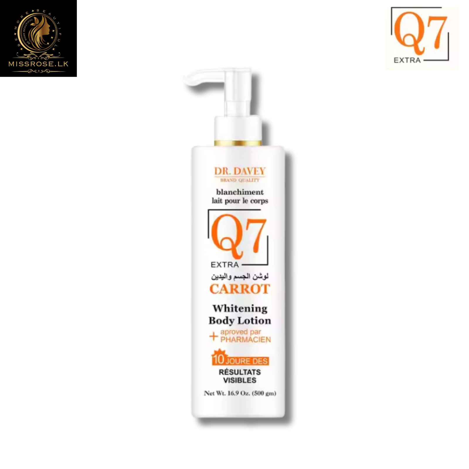 Dr Davey Q7 Carrot BODY Lotion Carrot Moisturizing Moisturizing Body Lotion - Missrose.lk
