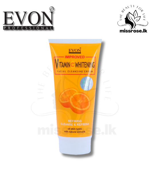 EVON Vitamin C whitening facial cleansing cream 180ml - Missrose.lk