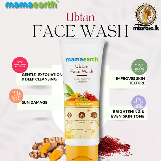 Mamaearth Ubtan Face Wash with Turmeric & Saffron for Tan Removal – 100ml