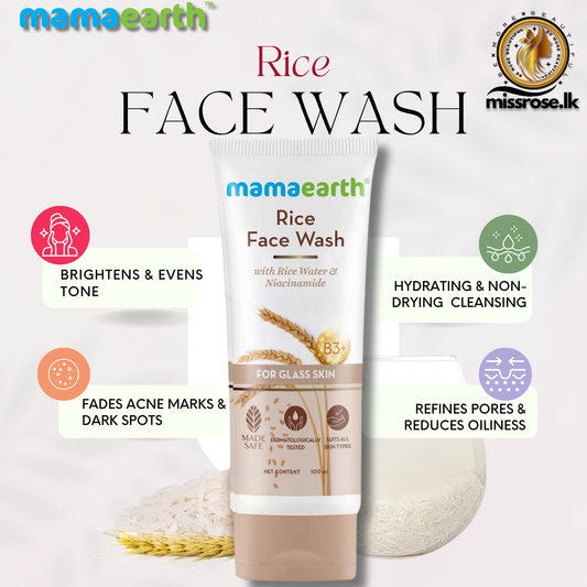Mamaearth Rice Face Wash With Rice Water & Niacinamide for Glass Skin – 100 ml