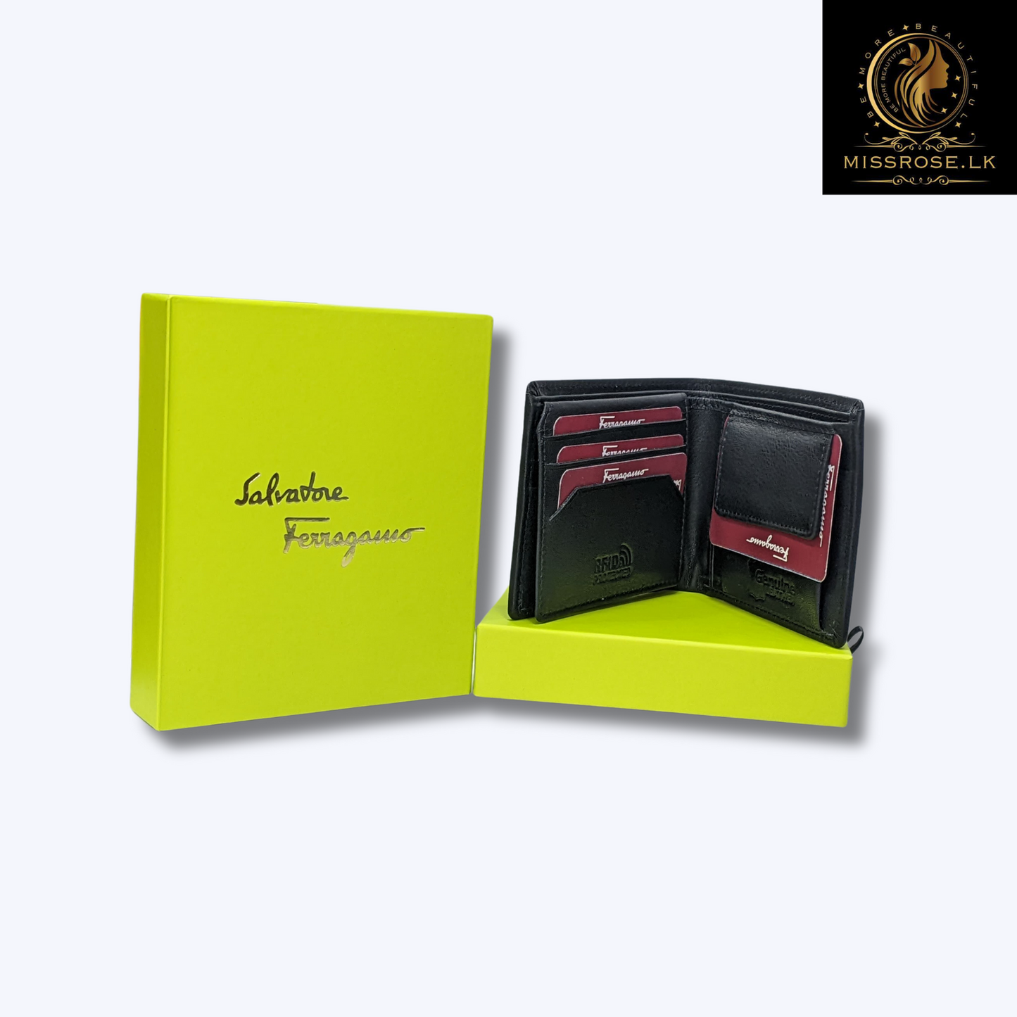 Genuine Leather Slim Trifold Wallets For Men - Missrose.lk