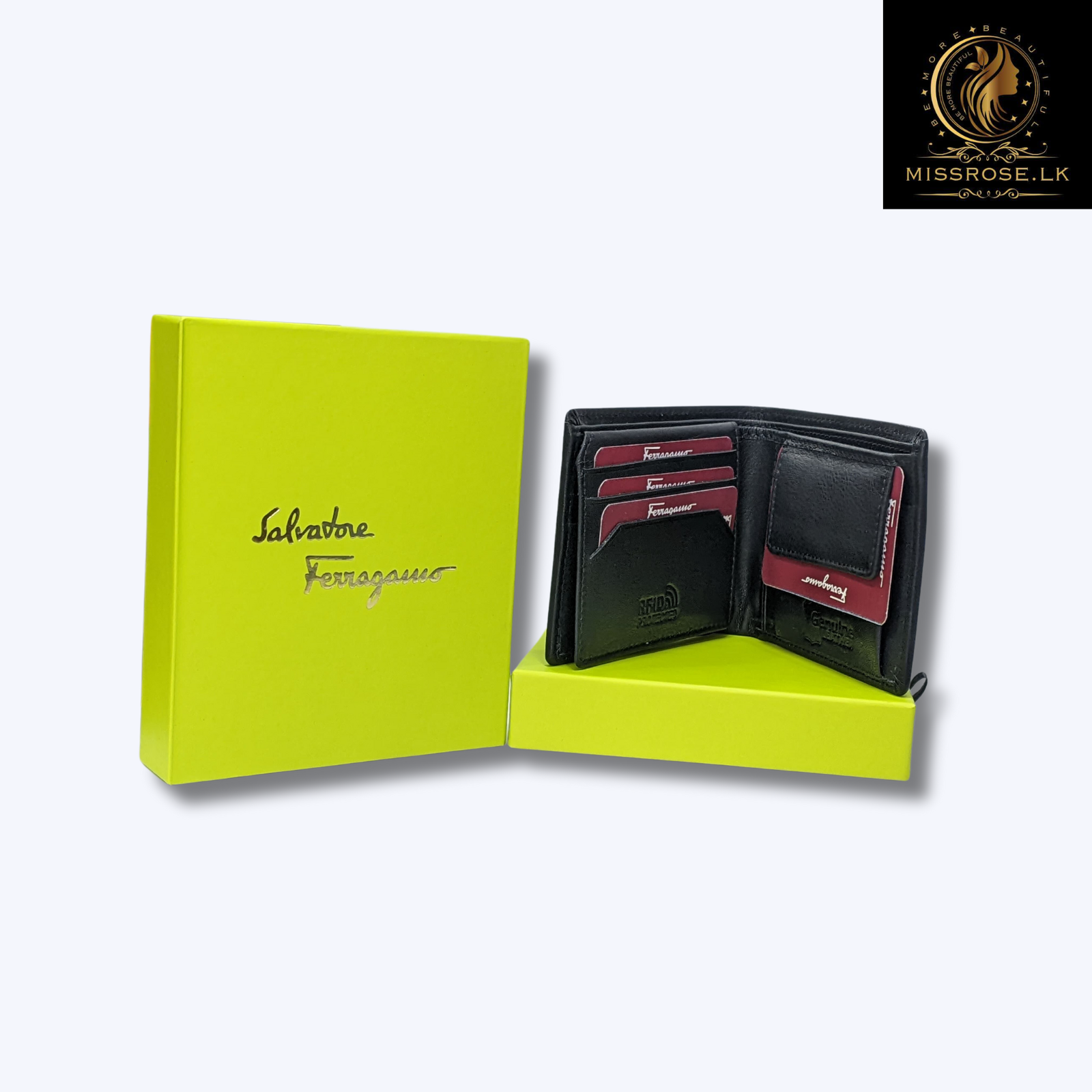 Genuine Leather Slim Trifold Wallets For Men - Missrose.lk