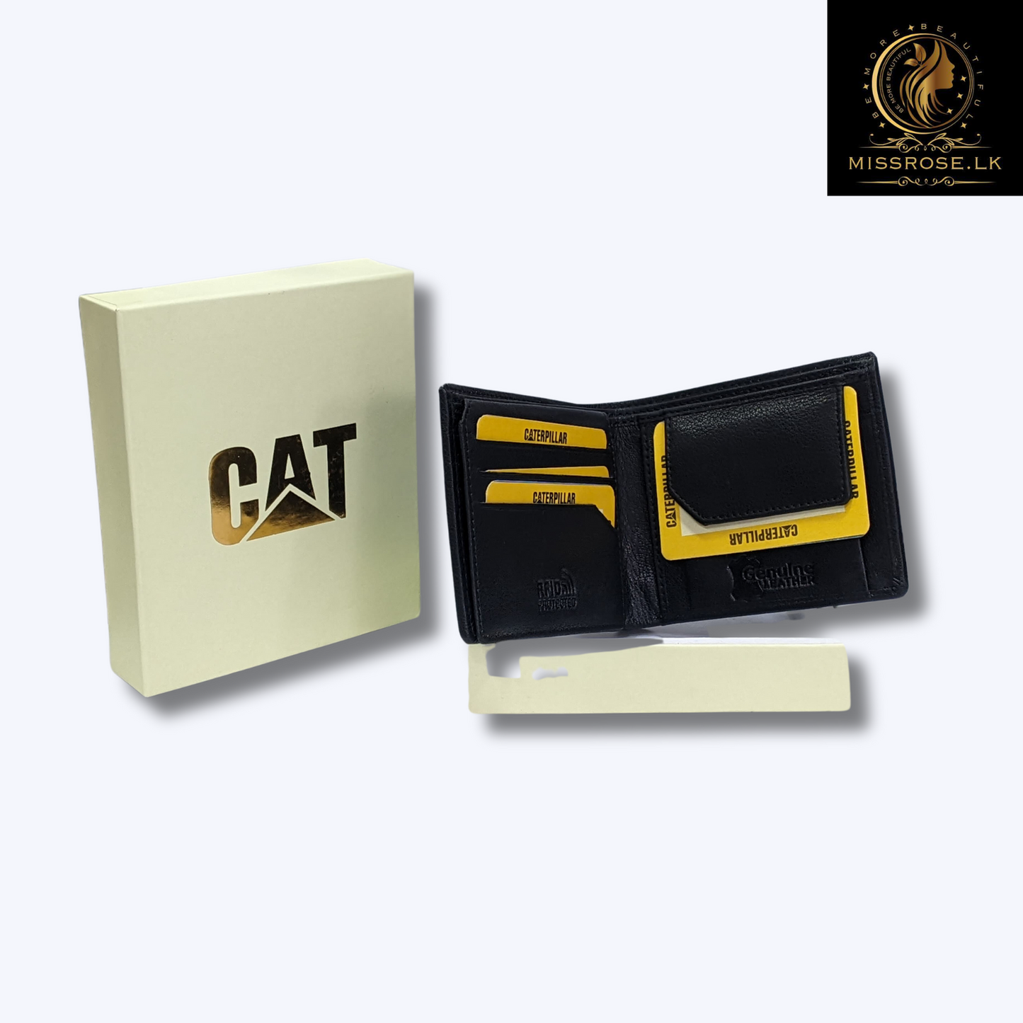 Genuine Leather Slim Trifold Wallets For Men - Missrose.lk