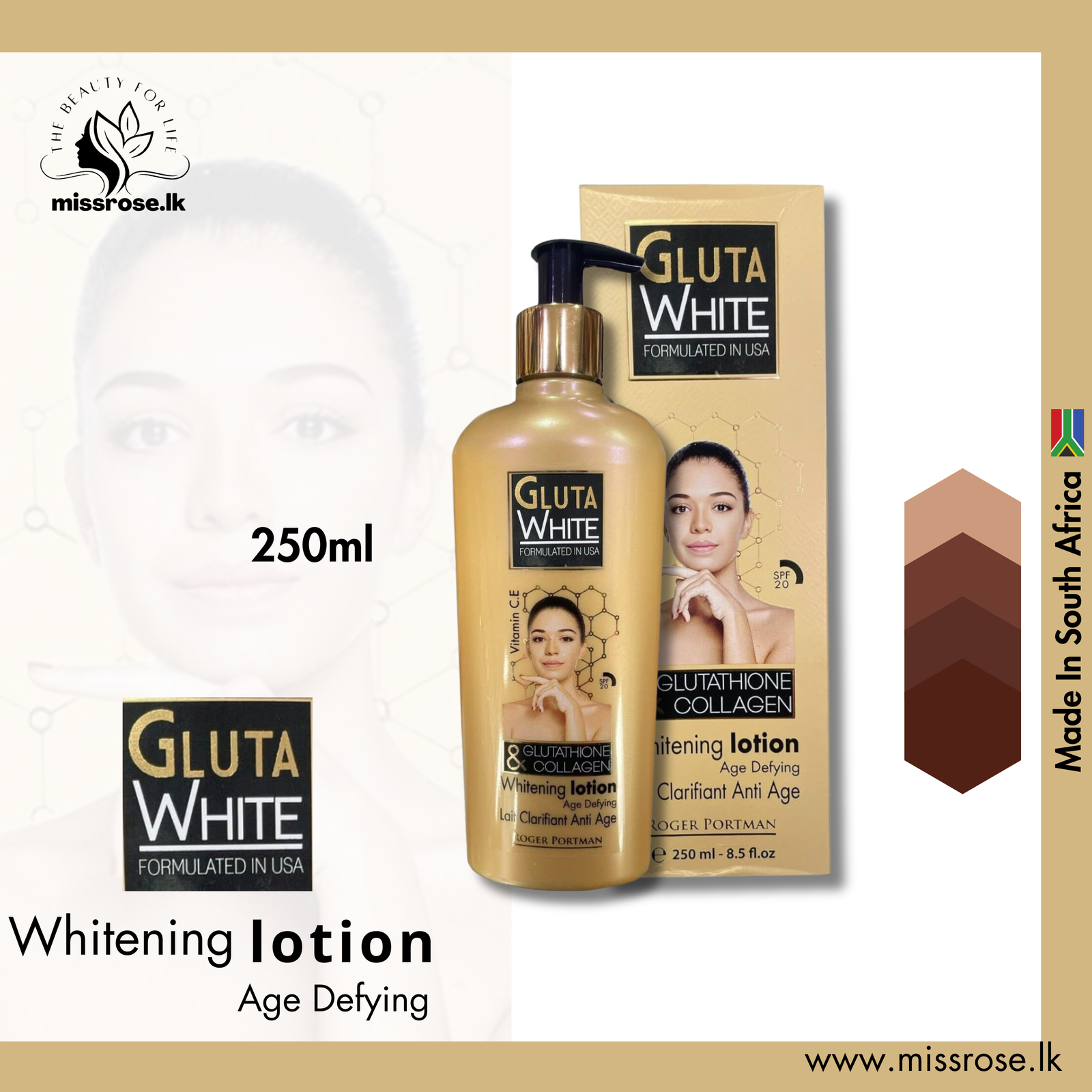 Gluta White Whitening Lotion - Missrose.lk