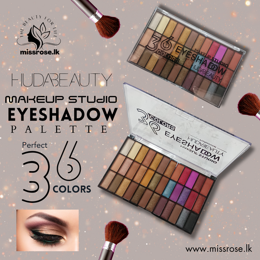 HUDA BEAUTY EYESHADOW PALETTE 36 COLORS - Missrose.lk
