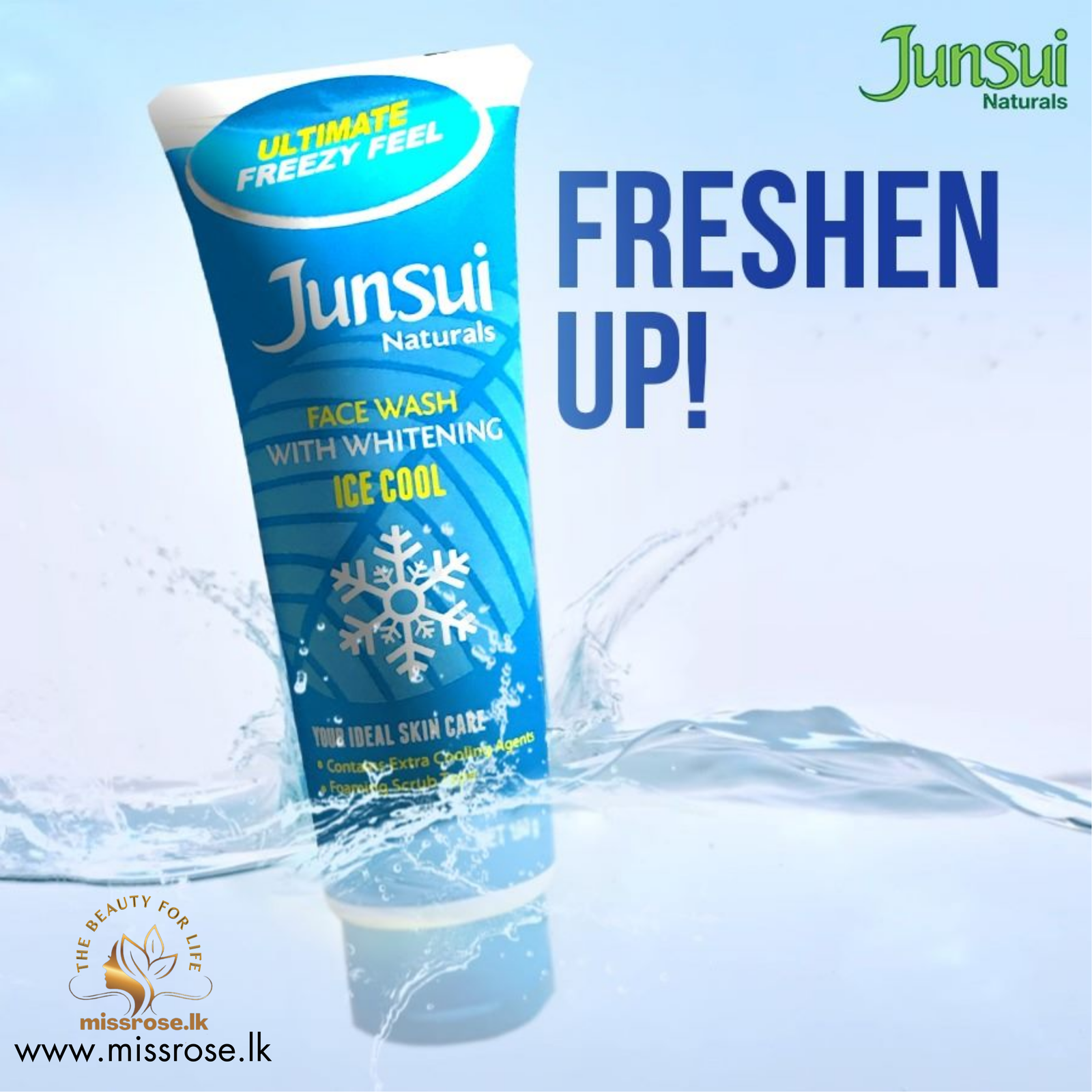 Junsui Naturals Face Wash with Whitening Ice Cool - Missrose.lk