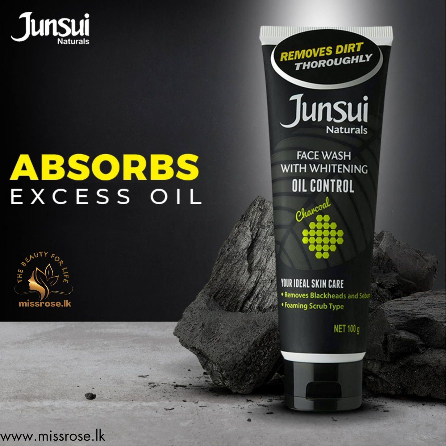 Junsui Naturals Face Wash with Whitening Oil Control - Missrose.lk