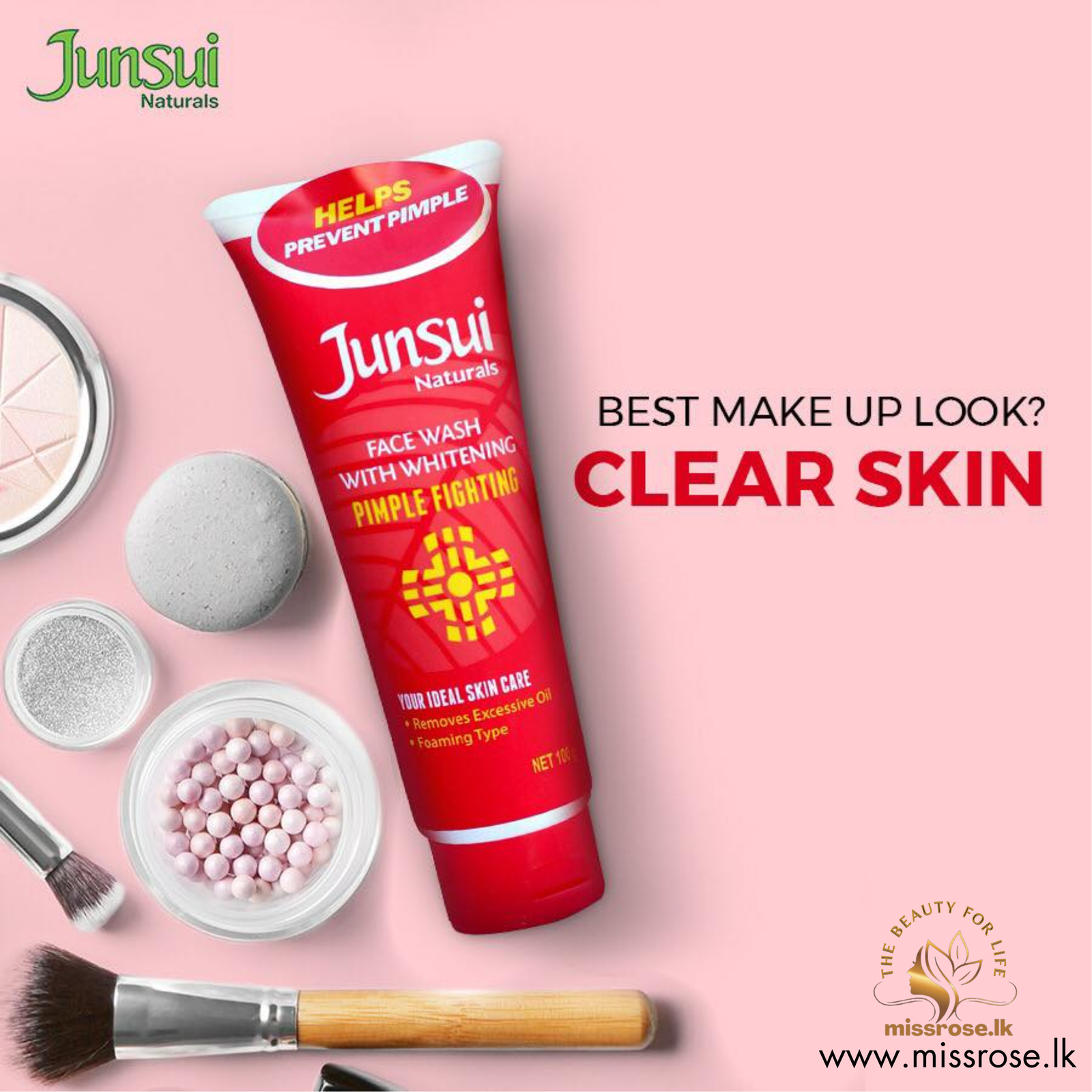 Junsui Naturals Face Wash with Whitening Pimple Fighting - Missrose.lk