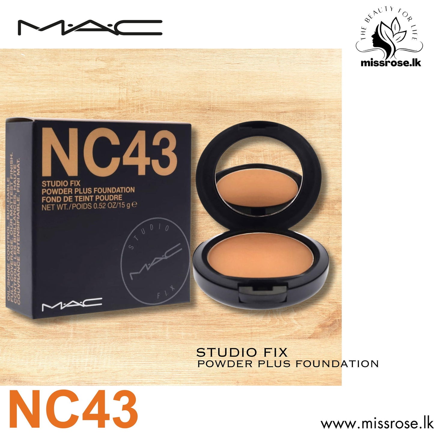 MAC Studio Fix Powder Plus Foundation NC43 - Missrose.lk