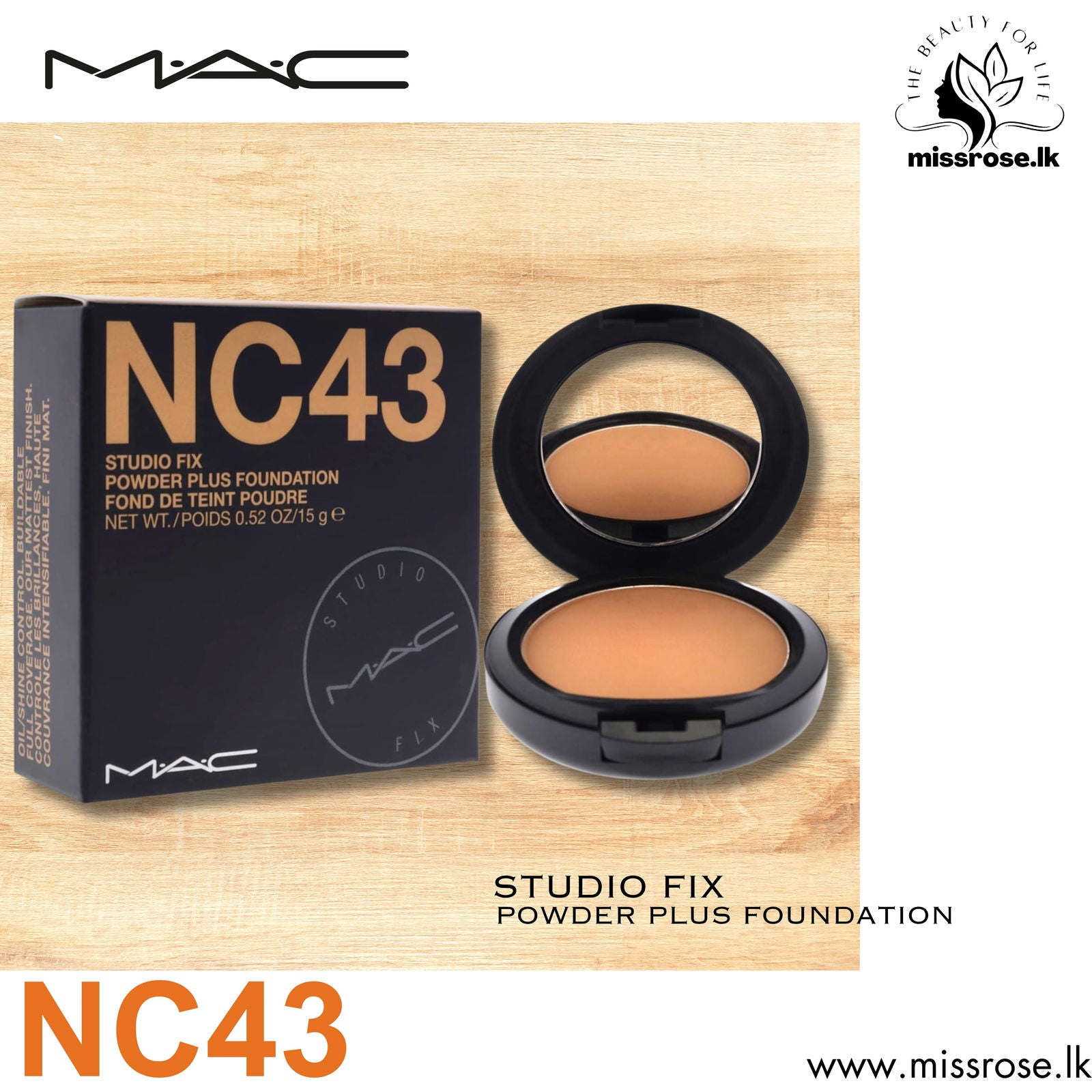MAC Studio Fix Powder Plus Foundation NC43 - Missrose.lk