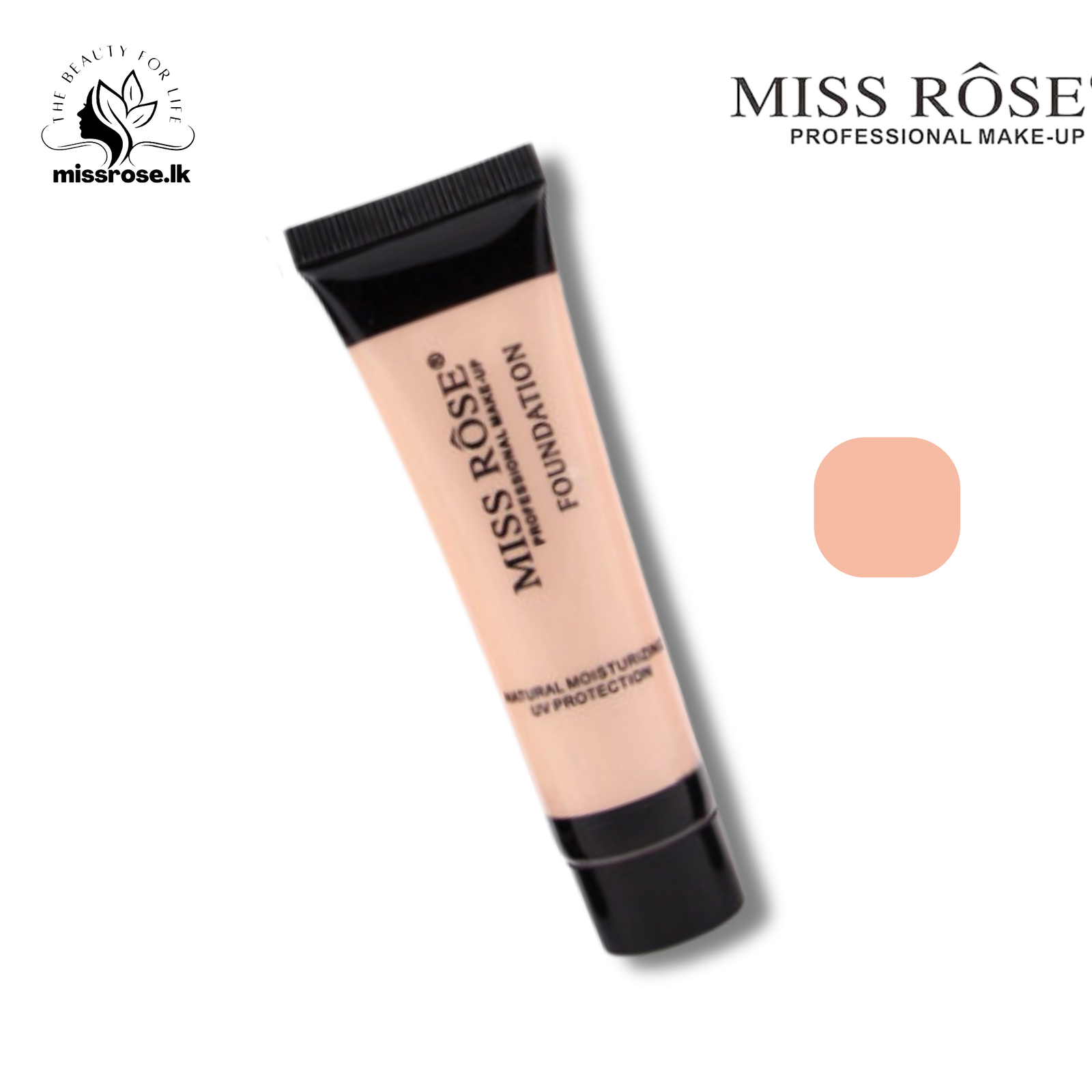 MISS ROSE Liquid Foundation Natural UV Protection - Missrose.lk