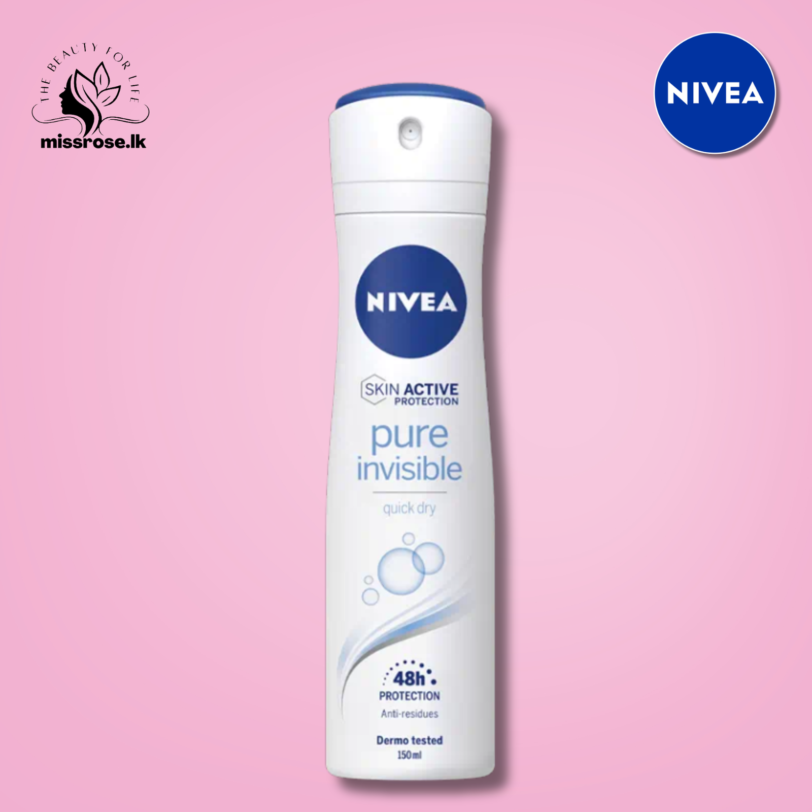 NIVEA Pure invisible 48h Spray - Missrose.lk
