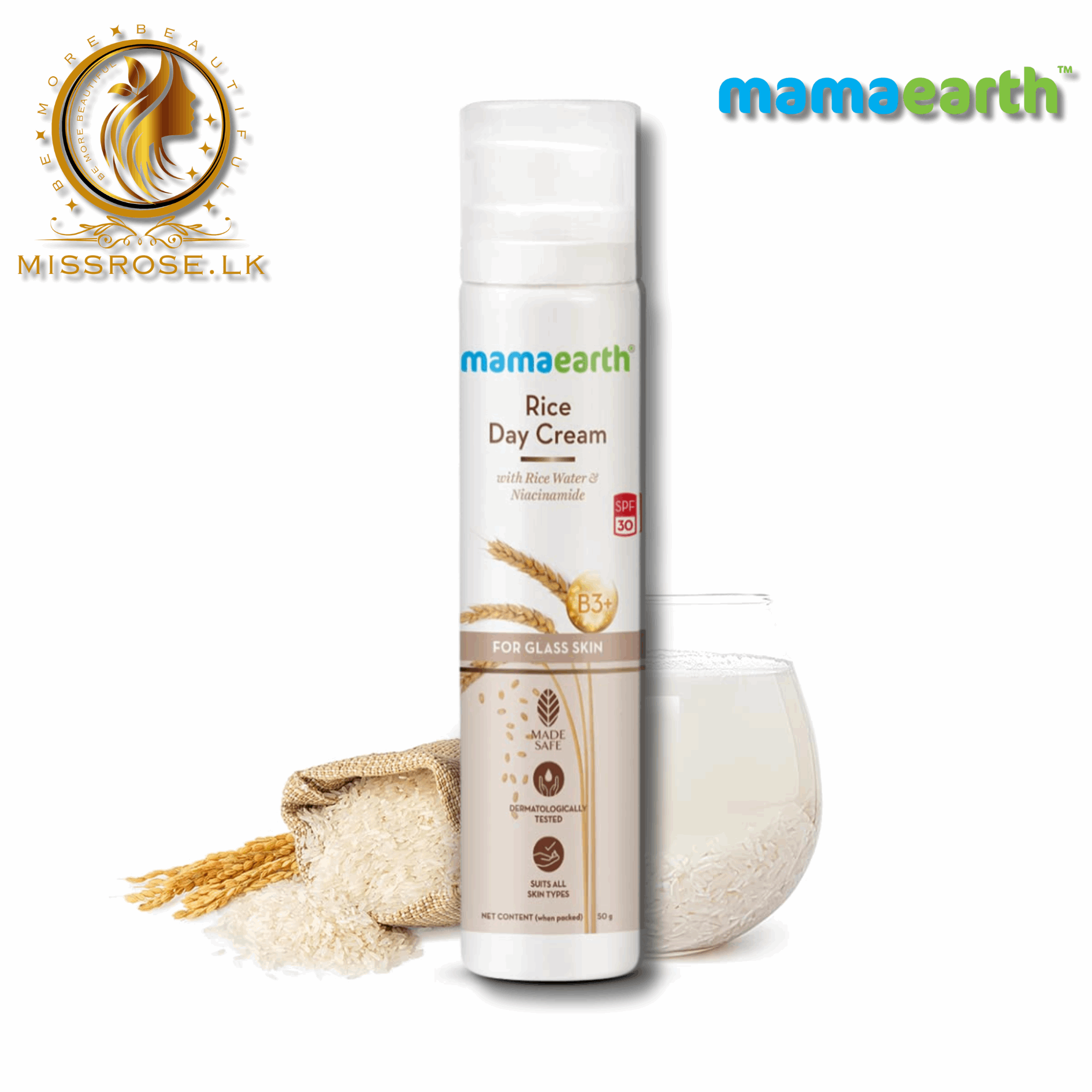 Rice Day Cream for daily use, With Rice Water & Niacinamide for Glass Skin – 50 g