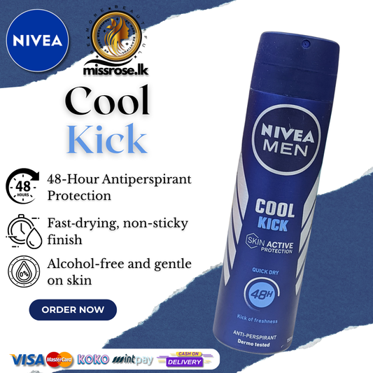 NIVEA Men Cool Kick Body Spray 48 H Long Lasting Freshness 150Ml