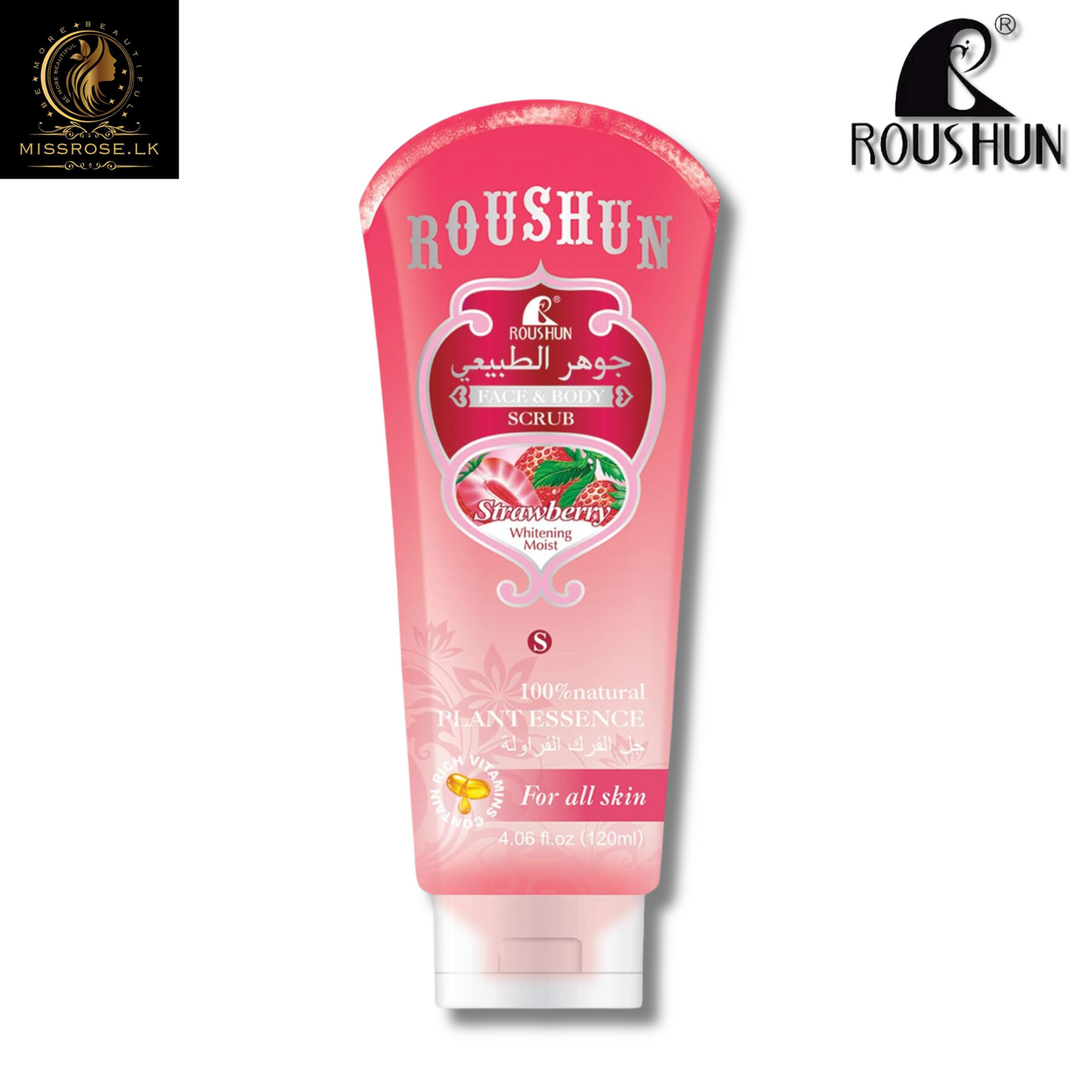 Roushun Strawberry Whitening Moist Face Scrub Gel - Missrose.lk