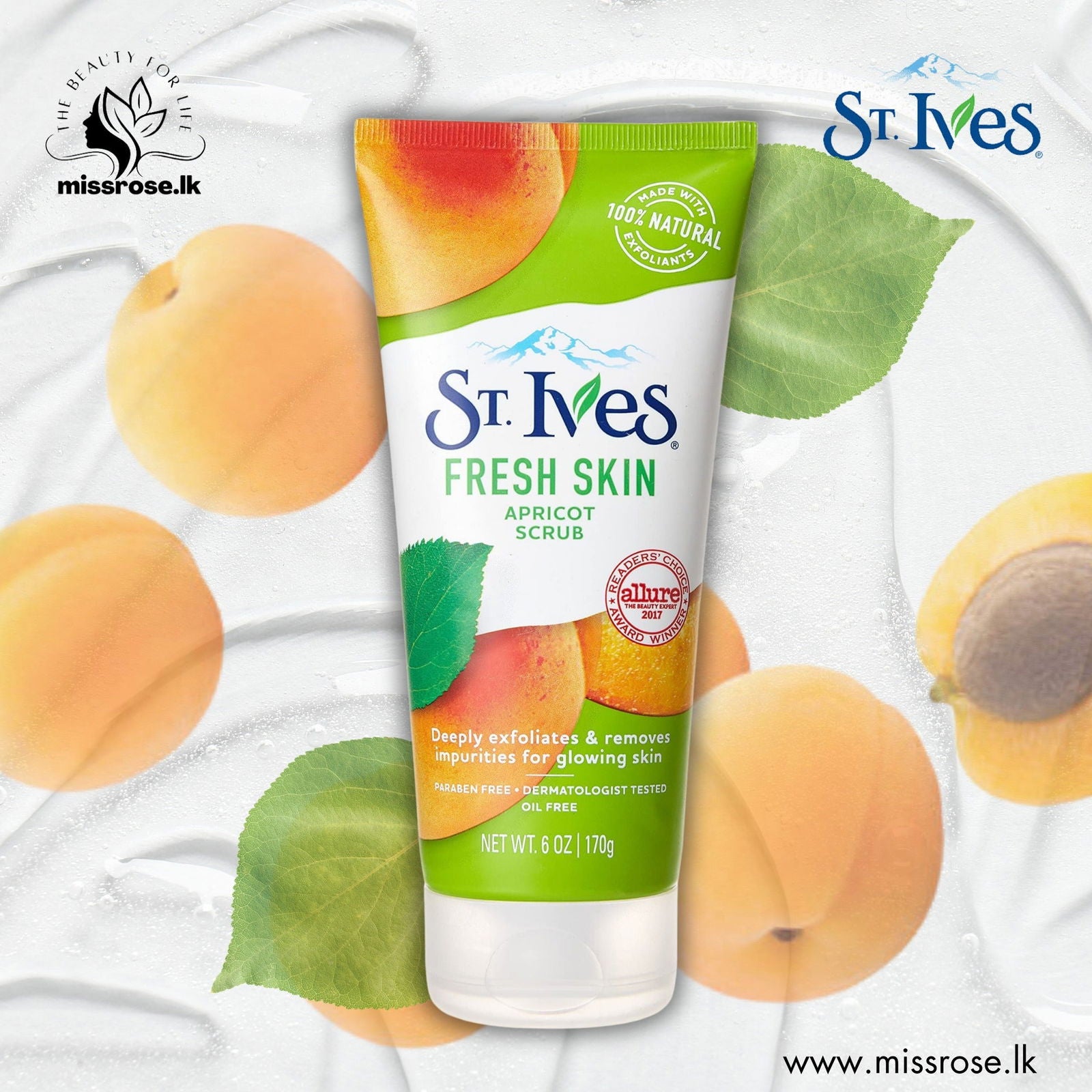 St. Ives Fresh Skin Apricot Scrub 170g - Missrose.lk