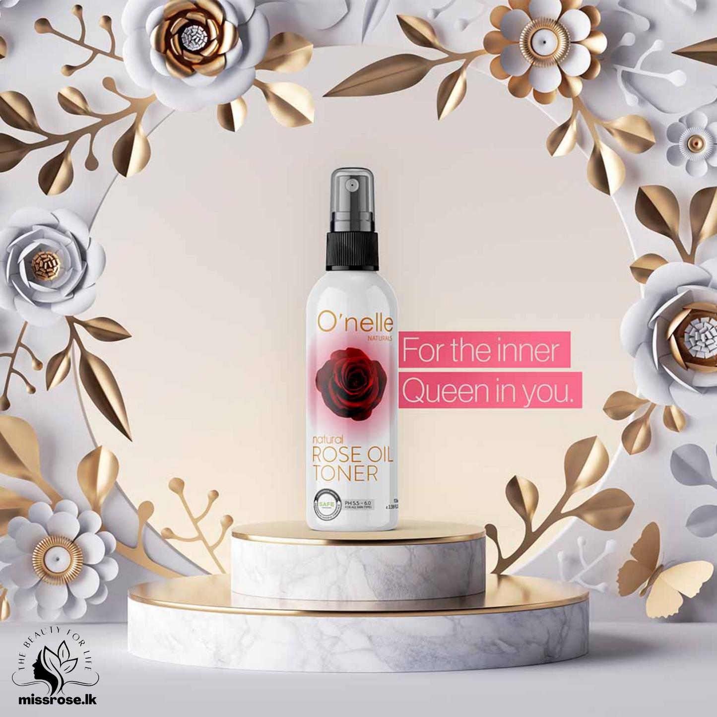 O'nelle Natural Rose Oil Toner with Spray Top