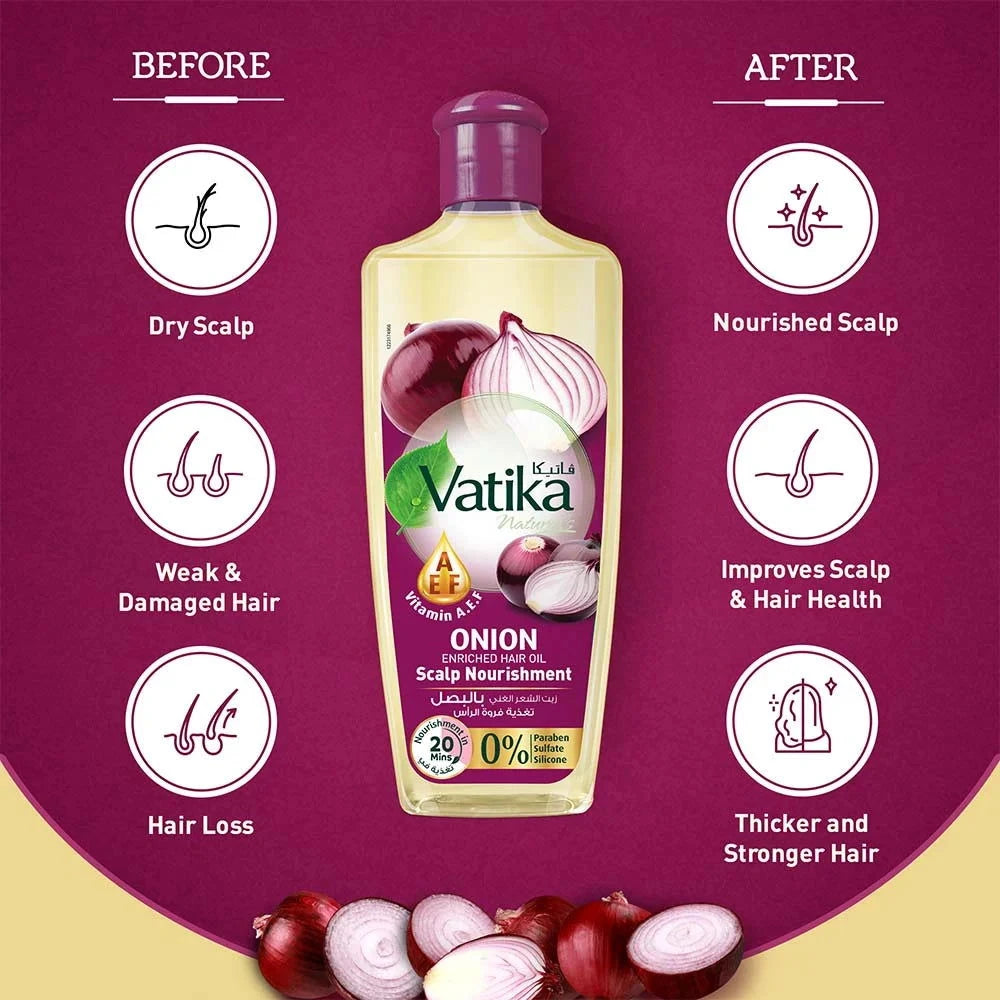 Vatika Naturals Onion Enriched Hair Oil - Missrose.lk