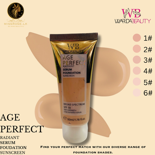 Warda Beauty AGE PERFECT RADIANT SERUM FOUNDATION SUNSCREEN - Missrose.lk