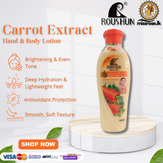 Roushun Skin Care carrot Extract Hand & Body lotion 500ml