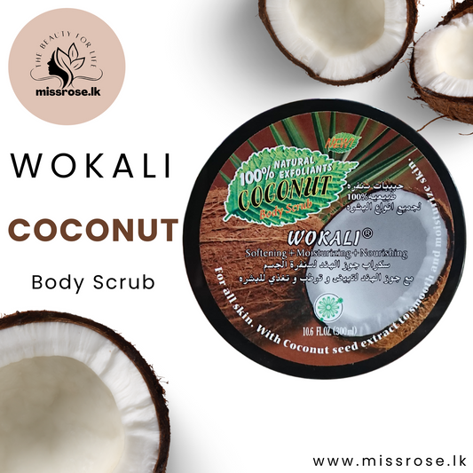 Wokali Coconut Body Scrub 300ml - Missrose.lk
