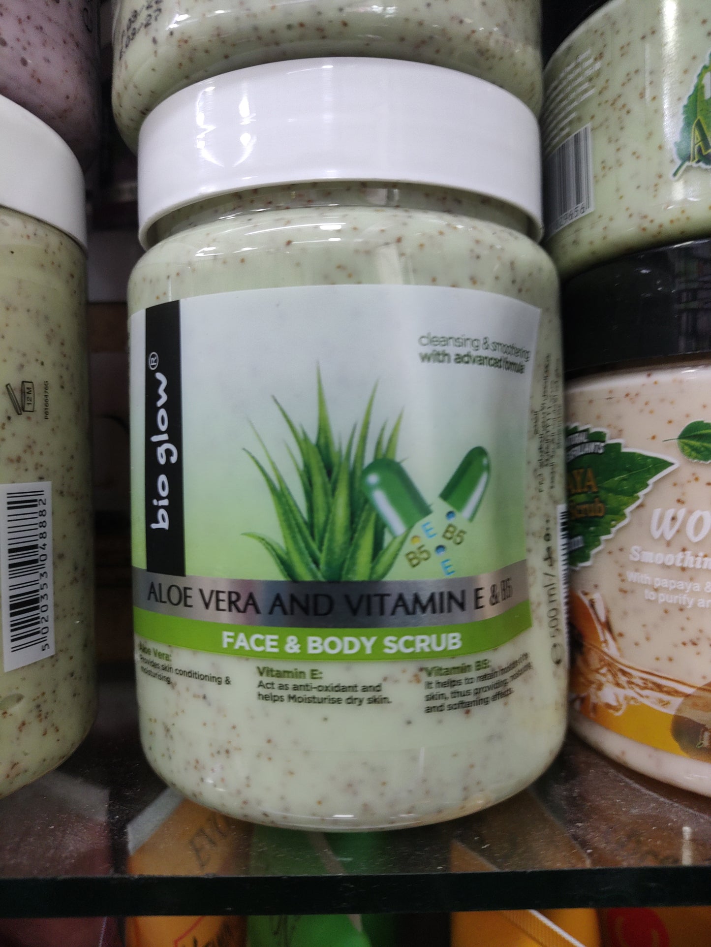 Bio Glow Aloe Vera and Vitamin E & B5 Face & Body Scrub